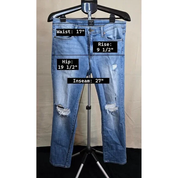 Just Black | Distressed Skinny Jeans | Light Medium Wash Size 29 Mid Rise Ankle - Picture 3 of 15